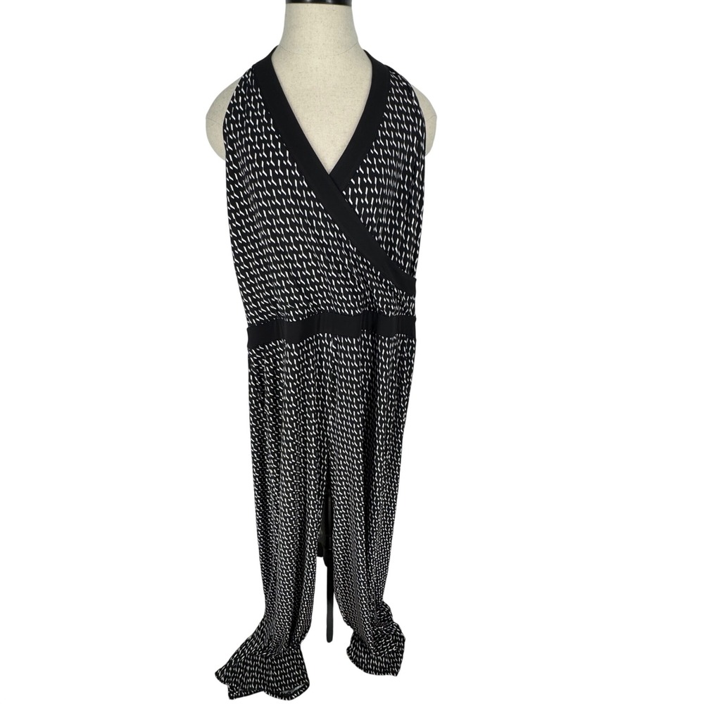 White House Black Market WHBM‎ Jumpsuit 14 Halter Wide Leg Open Back Minimalist